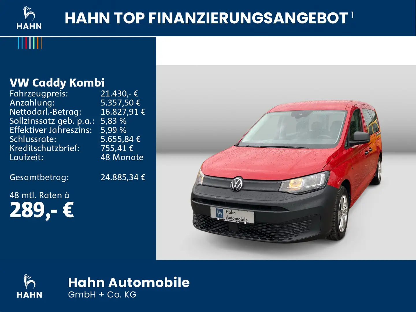 Volkswagen Caddy Maxi 2.0 TDI CarPlay Klima Einparkh Rouge - 2