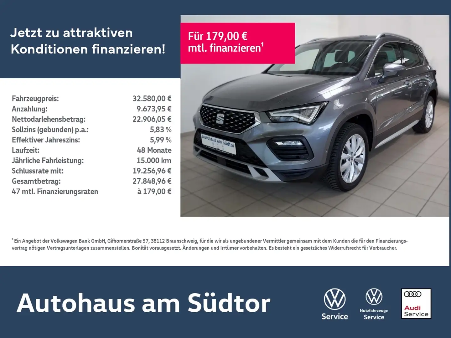 SEAT Ateca Xperience 1.5 TSI | LED AHK RFK ACC Grau - 1