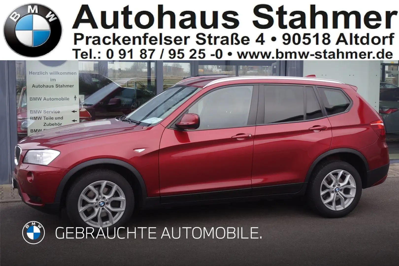 BMW X3 xDrive20d HiFi DAB Xenon RFK Navi Prof. BT Rot - 1