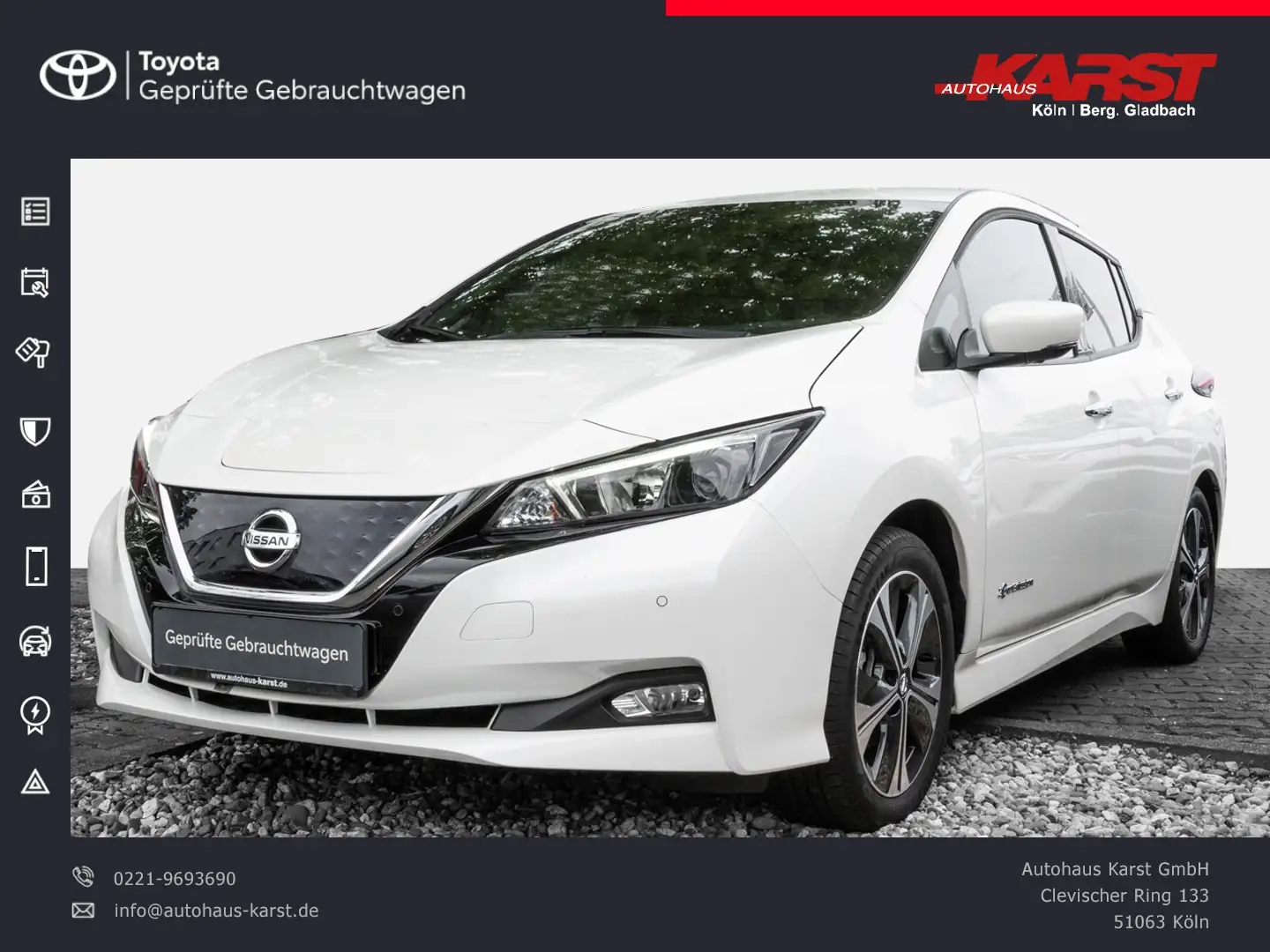 Nissan Leaf N-CONNECTA 40KW Kamera, ORIGINAL 6410 KM Wit - 1