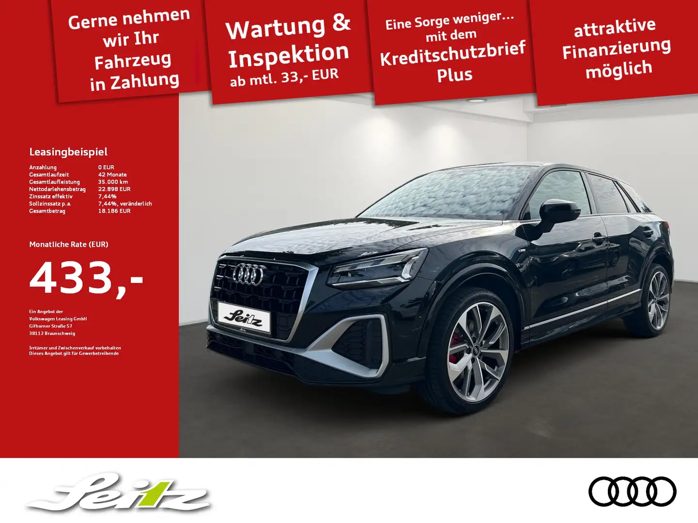 Audi Q2 35 TFSI S line *B&O*MATRIX*KAMERA*NAVI* Noir - 1