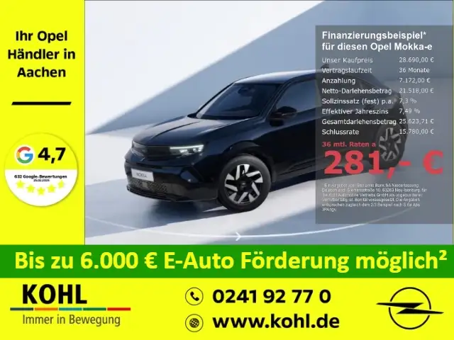 Opel Mokka-E Edition 156PS 54kWh Allwetter Klimaautom LED Keyle