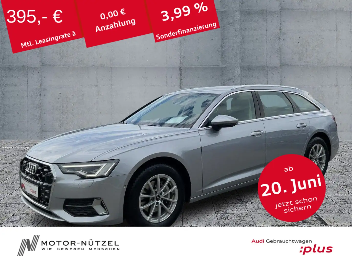 Audi A6 40 TDI QU ADVANCED MATRIX+NAVI+AHK+360° Silber - 1