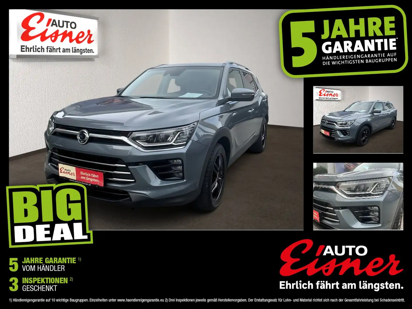 SsangYong Korando AT Rückfahrkamera, AHK, Sitzheizung, AWD Grau - 1