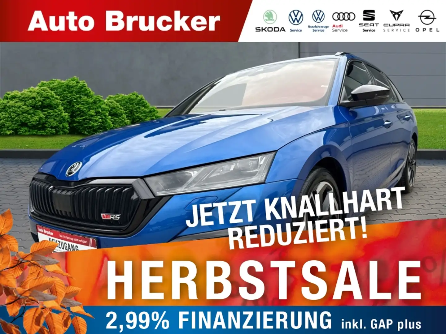 Skoda Octavia Combi RS 2.0 TDI+Anhängerkupplung+Navi+Alufelgen Blau - 1
