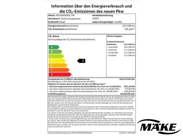 Volkswagen Caddy PanAmericana 5-Sitzer 2.0 TDI