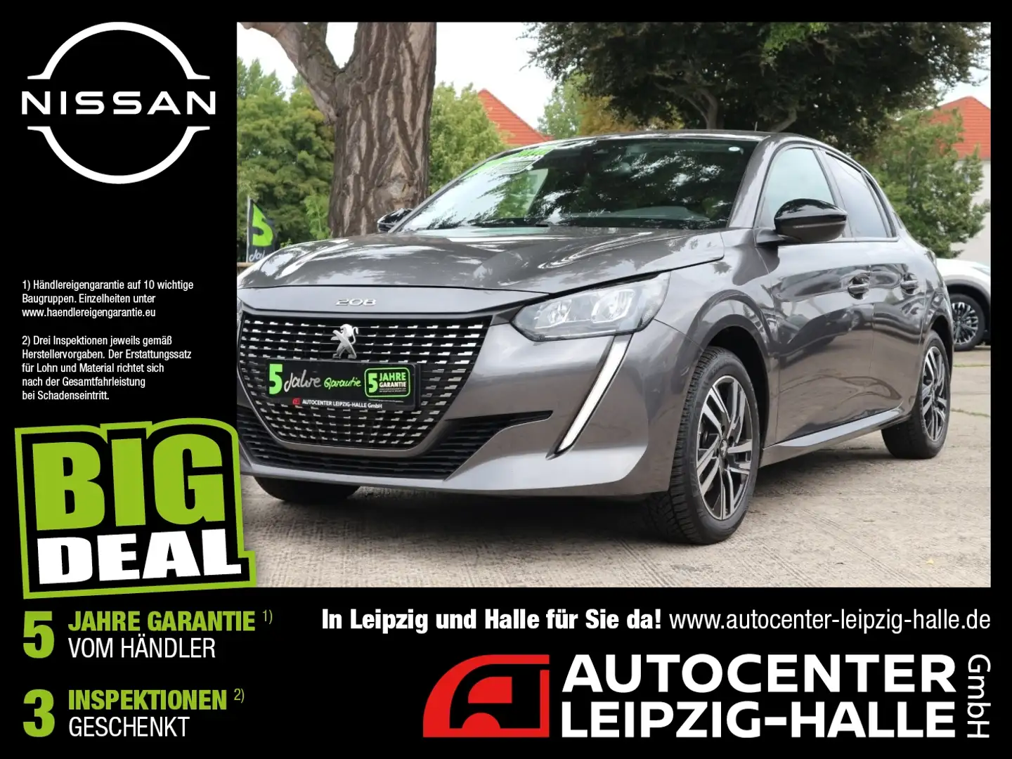 Peugeot 208 1.2 PureTech 100 Allure LED Navi CarPlay Gris - 1