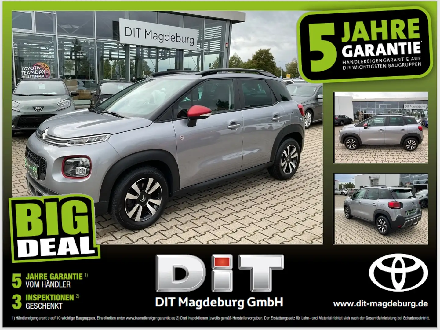 Citroen C3 Aircross 1.2 C-Series AHK+SHZ+LM+Carplay Grijs - 1