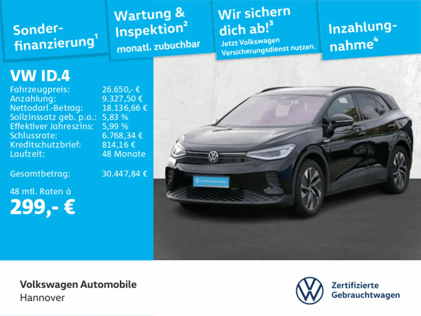 Volkswagen ID.4 Pro Performance Navi IQ.Light Kamera PDC SH Schwarz - 1
