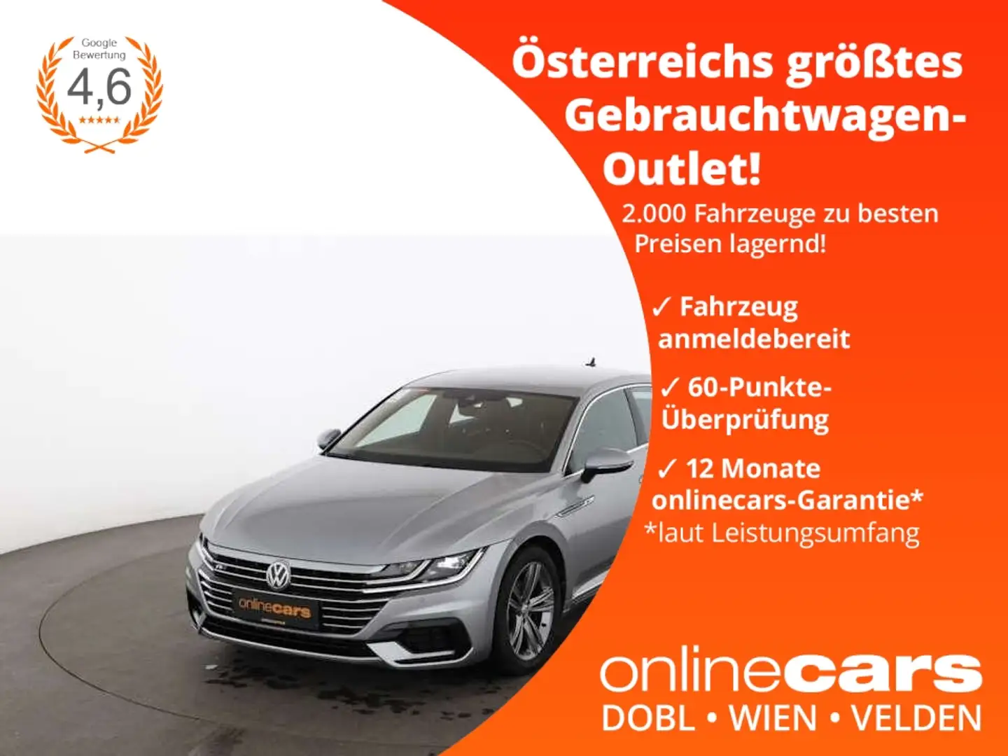 Volkswagen Arteon 2.0 TDI R-Line LED AHK RADAR LEDER NAVI Argent - 1