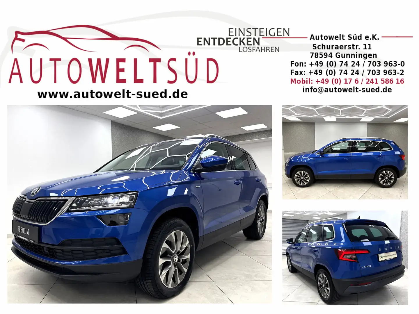 Skoda Karoq 2.0 TDI 4x4 Clever Pano AHK ACC 2xSpur LED Bleu - 1