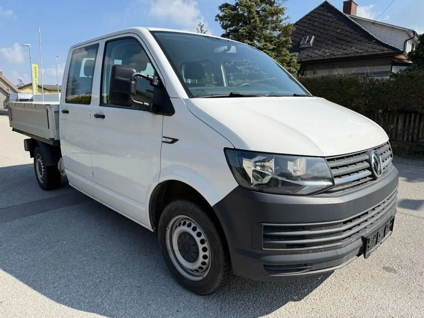Volkswagen T6 Transporter Pritsche Doppelkabine lang 14900€ NETTO *5 SITZER* Wit - 1