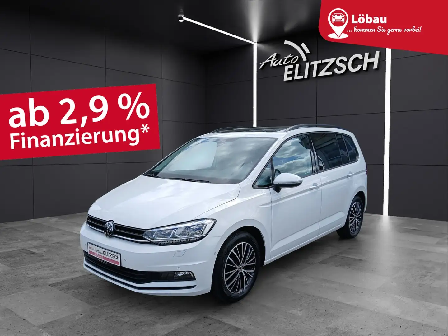 Volkswagen Touran TDI Highline DSG AHK Pano Kamera Weiß - 1