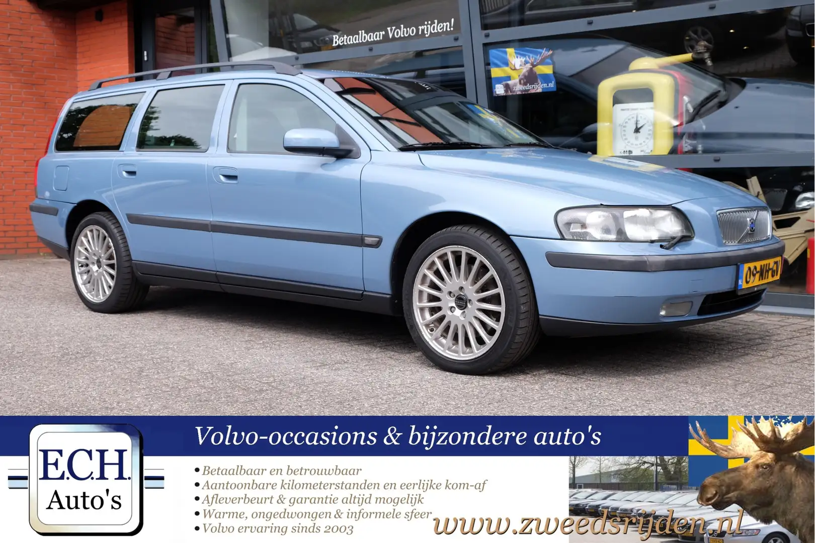 Volvo V70 2.3 T5 250 pk Aut. Leer, 17 inch, Trekhaak Blauw - 1