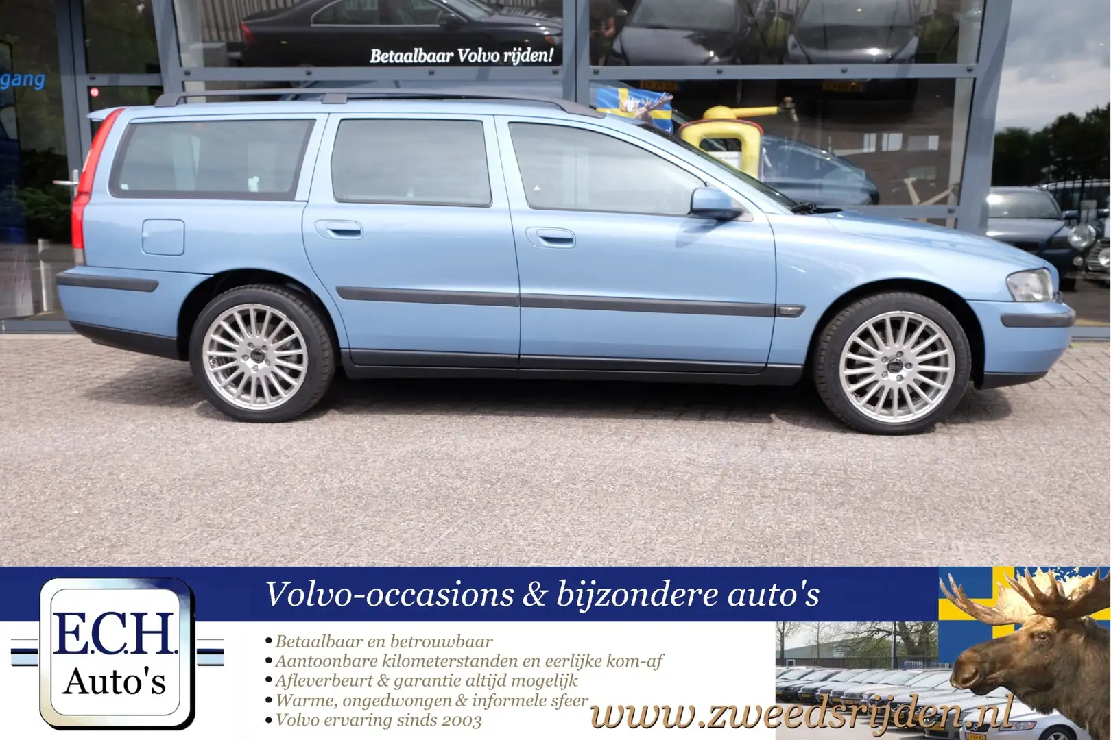 Volvo V70 2.3 T5 250 pk Aut. Leer, 17 inch, Trekhaak Blauw - 2