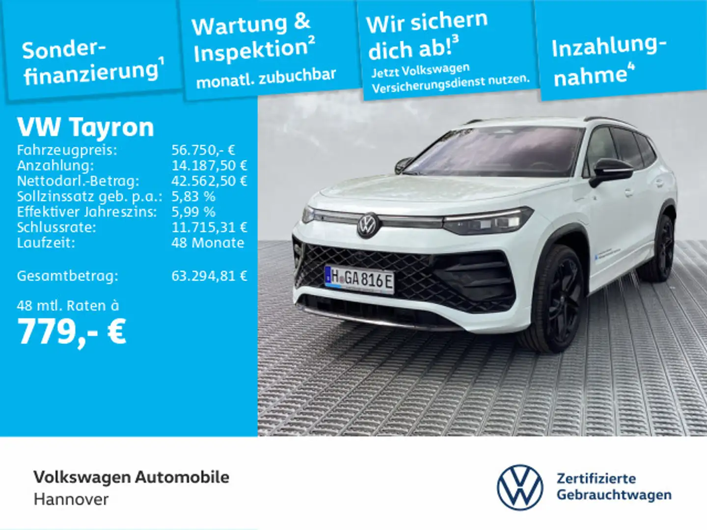 Volkswagen Tayron R-Line 1.5 TSI DSG eHybrid AHK Navi IQ.LI Weiß - 1