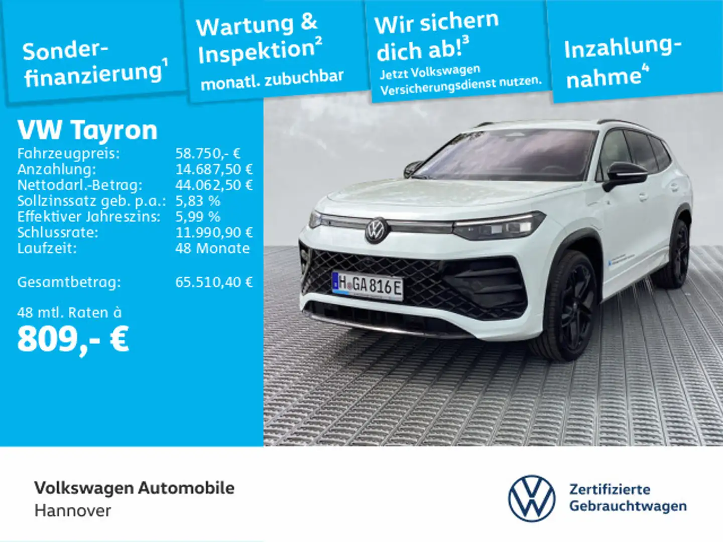 Volkswagen Tayron R-Line 1.5 TSI DSG eHybrid AHK Navi IQ.LI Weiß - 1