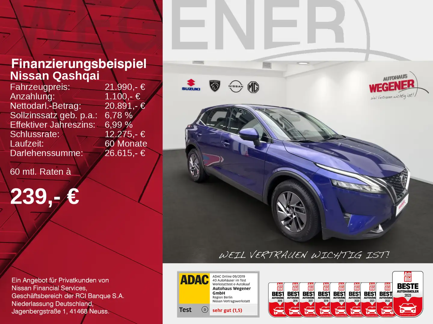 Nissan Qashqai QASHQAI ACENTA AT MHEV NAVI*360°*CARPLAY*ACC Blau - 2