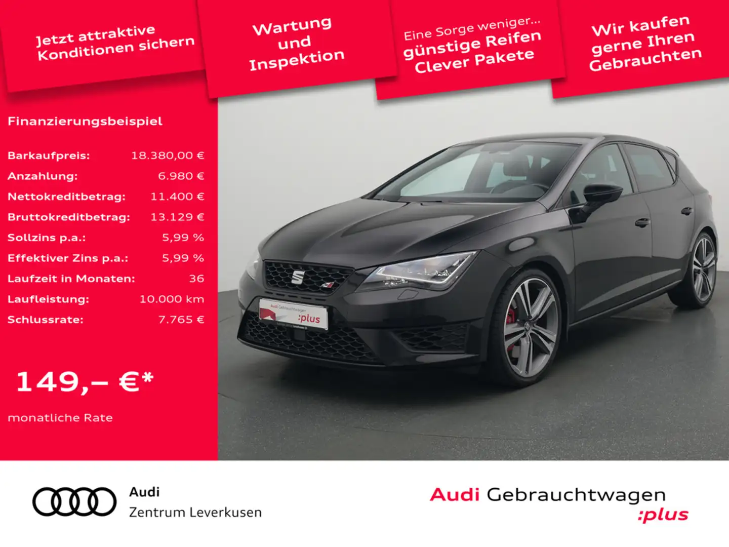 CUPRA Leon Cupra 290 DSG ACC NAVI SHZ PDC Black - 1