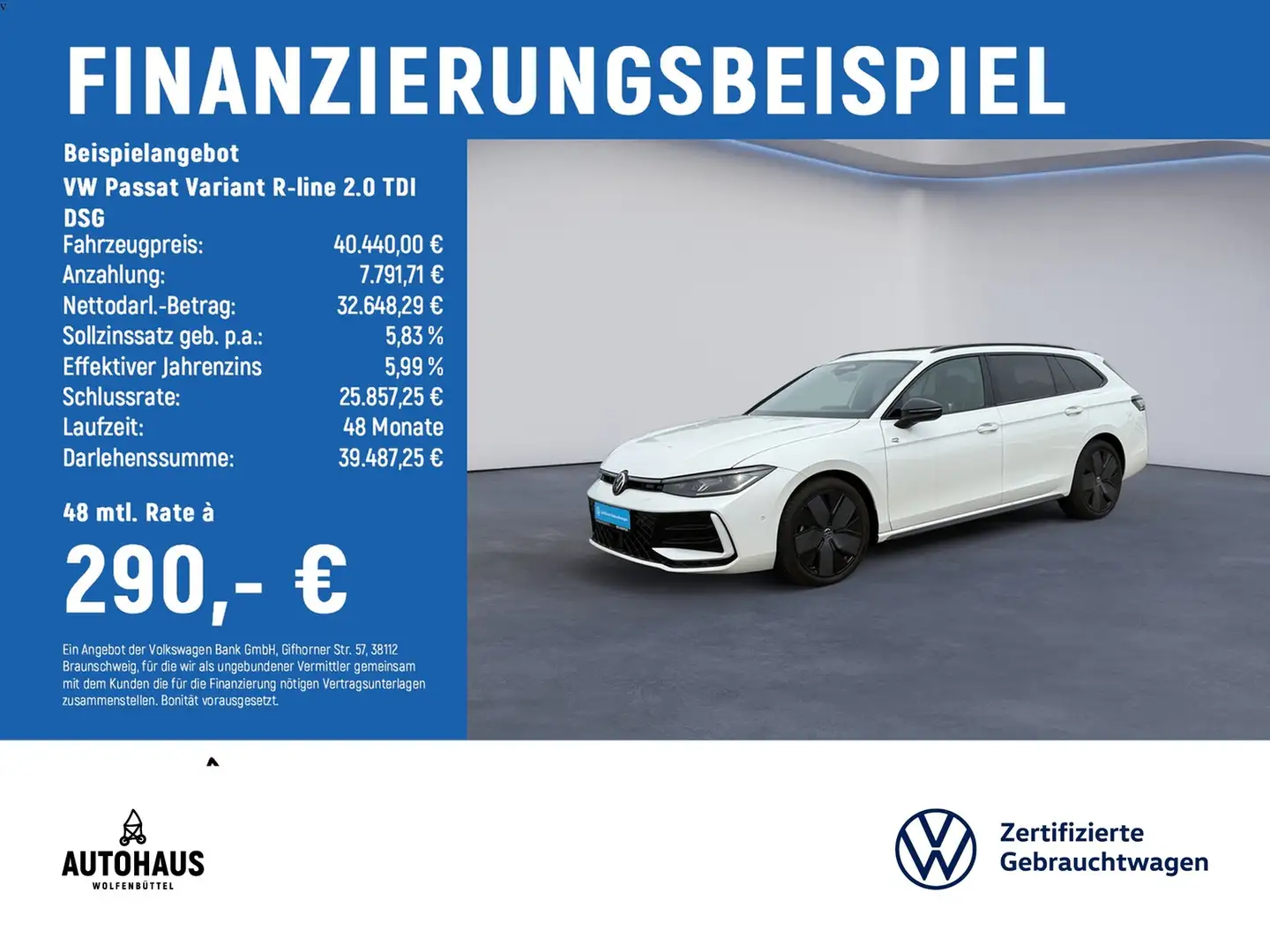Volkswagen Passat Variant R-line 2.0 TDI DSG AHK HuD PANO Weiß - 2