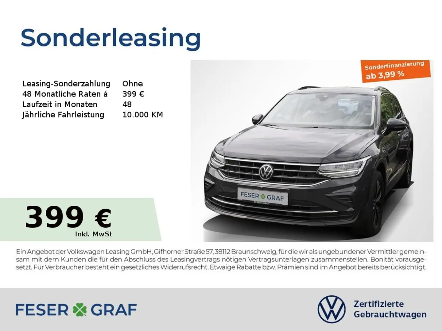 Volkswagen Tiguan Life 4M 2.0 TDI DSG Navi AreaView LED SiHz Grau - 1