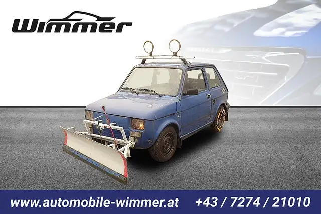 Fiat 126 mit Schneepflug Winterfahrzeug