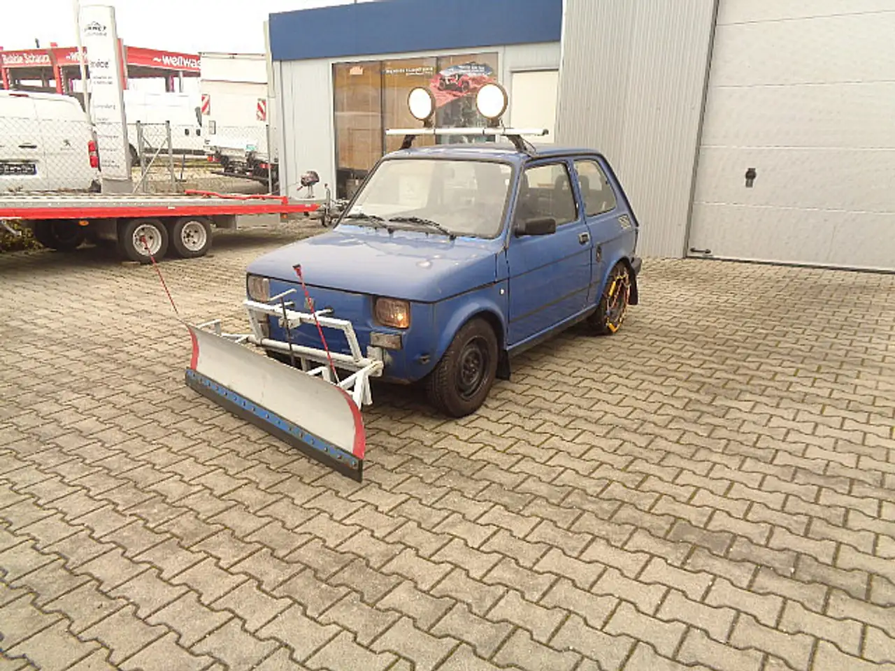 Fiat 126 mit Schneepflug Winterfahrzeug, foto 4