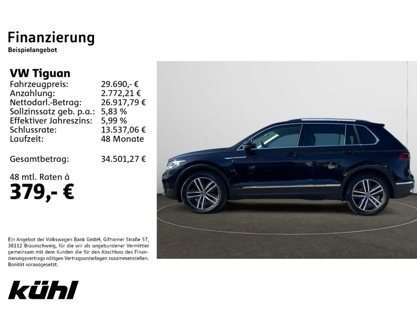 Volkswagen Tiguan 2.0 TDI DSG Elegance Navi,AHK,Matrix,LM19 Noir - 2