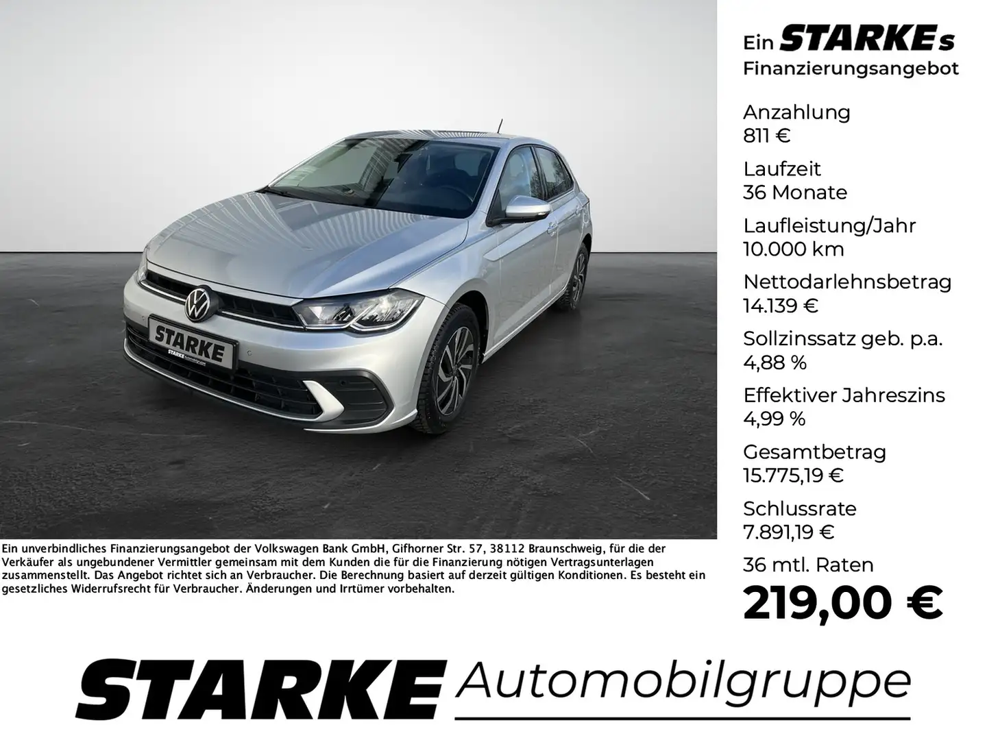 Volkswagen Polo 1.0 Life Silber - 1