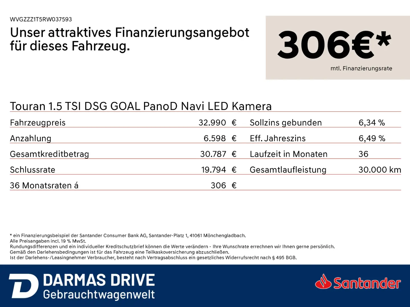 Volkswagen Touran Touran 1.5 TSI DSG GOAL PanoD Navi LED Kamera Bílá - 2