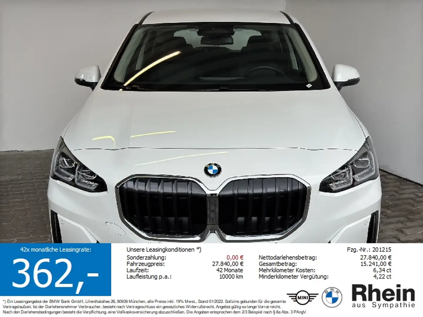 BMW 216 iA Active Tourer DriveAss.LED.Keyl.SHZ.ParkAs Bílá - 1