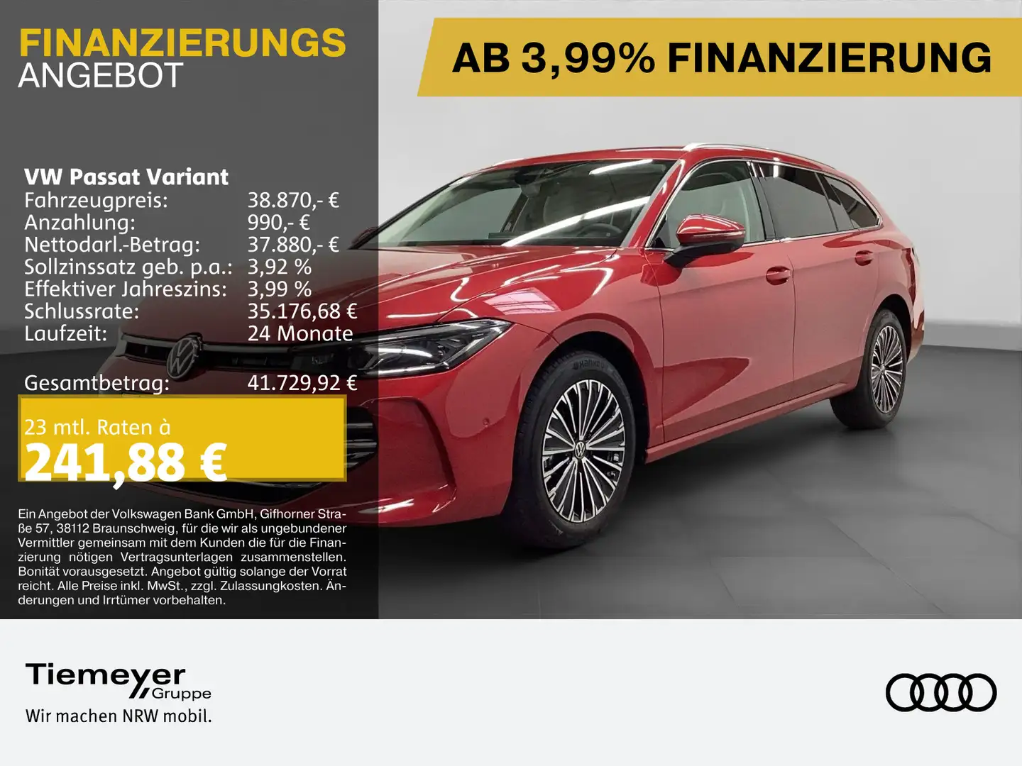 Volkswagen Passat Variant 2.0 TDI DSG 4M ELEGANCE AHK KAMER Rot - 1