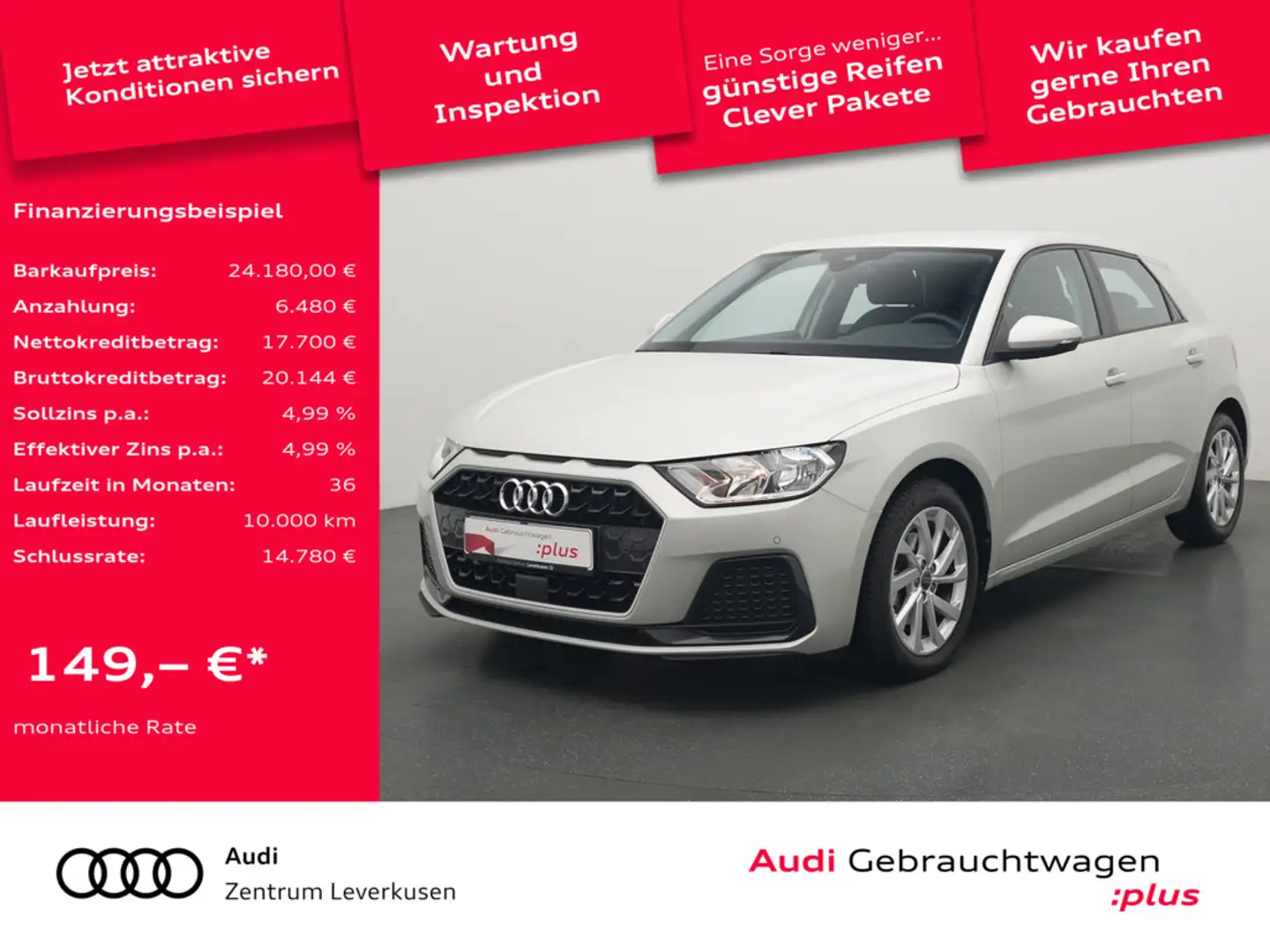 Audi A1 Sportback advanced S-TRON VIRT AHK PORT NA Silber - 1