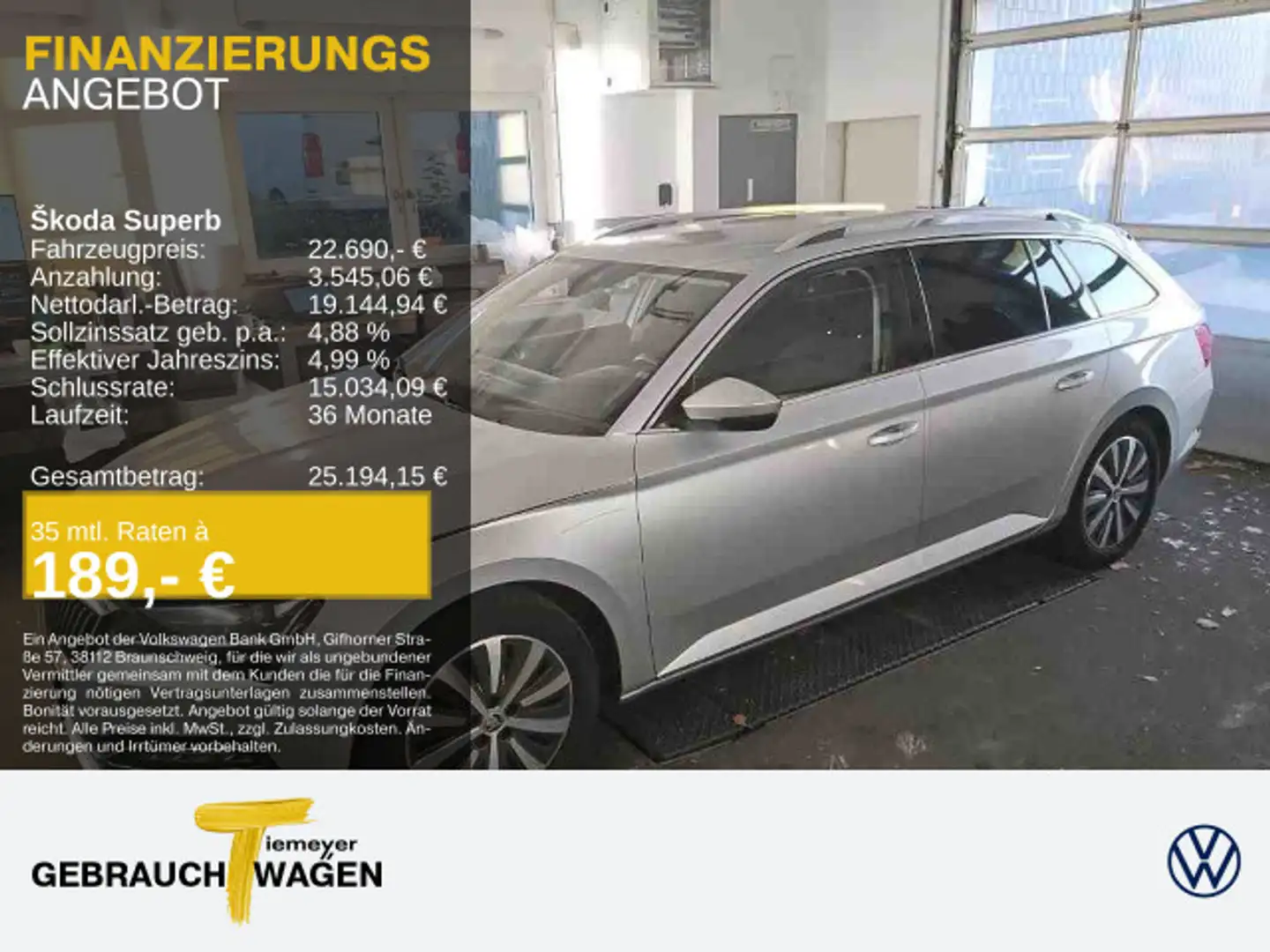 Skoda Superb Combi 2.0 TDI DSG 200PS STYLE AHK NAVI DC Silber - 1