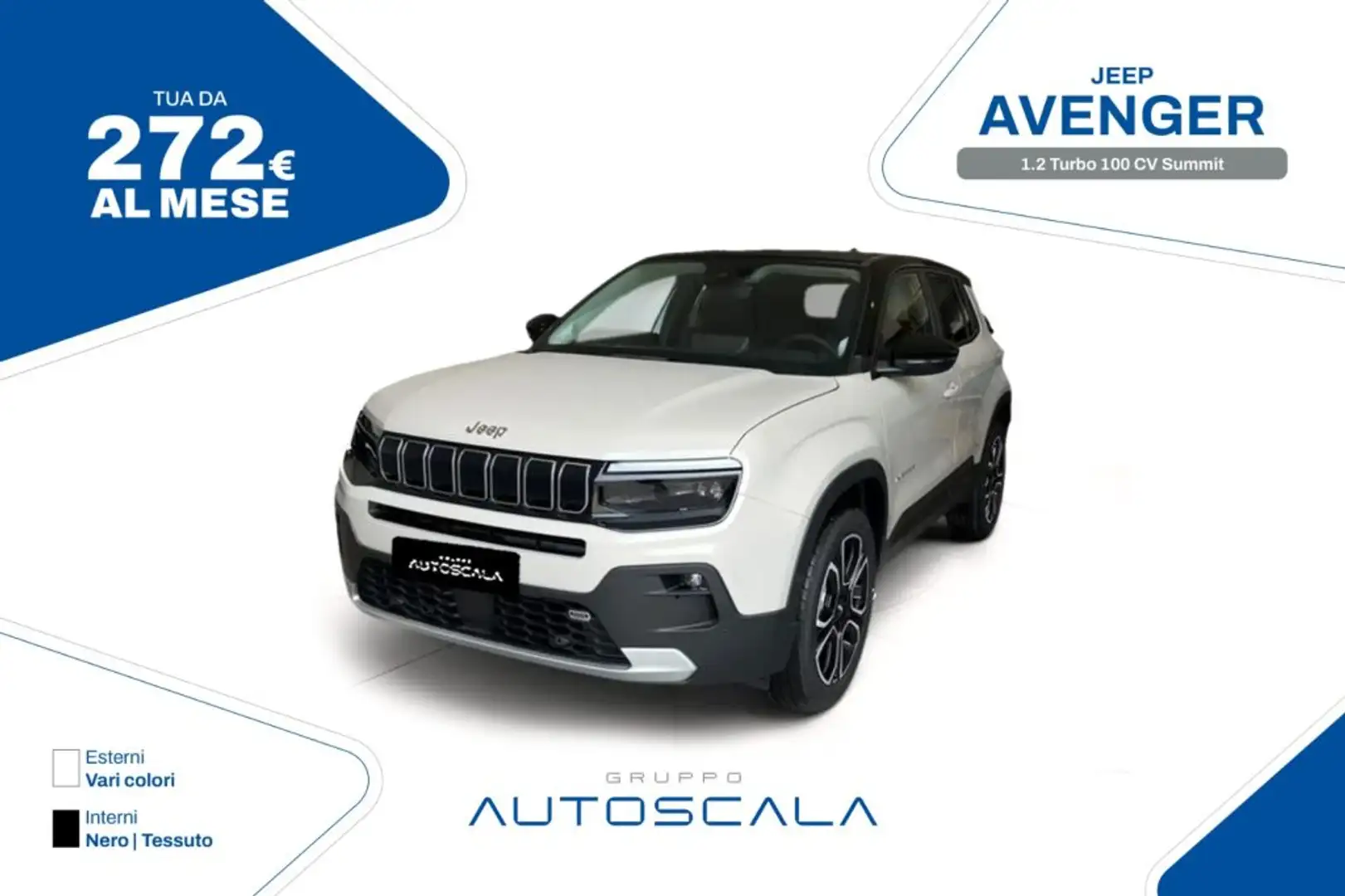 Jeep Avenger 1.2 Turbo 100 CV Summit Blanc - 1