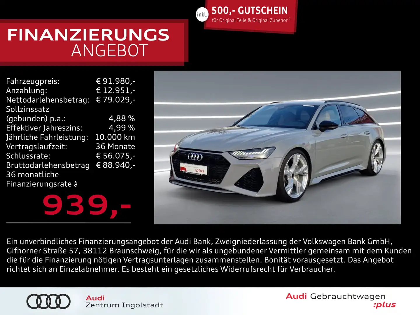 Audi RS6 Avant HD-MATRIX RS-AGA Keramik HuD B&O 22" Grau - 1
