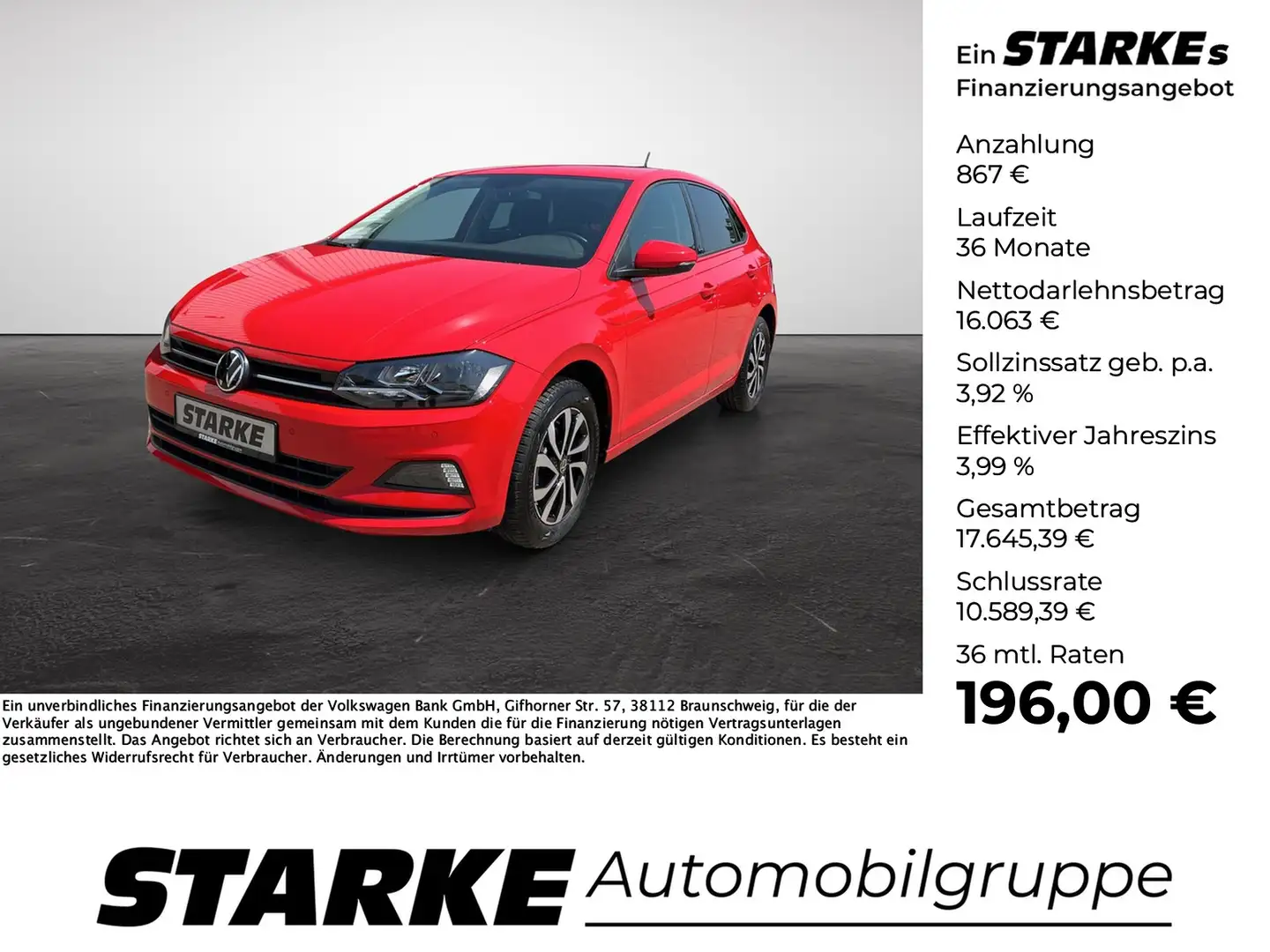 Volkswagen Polo 1.0 TSI Active Rot - 1