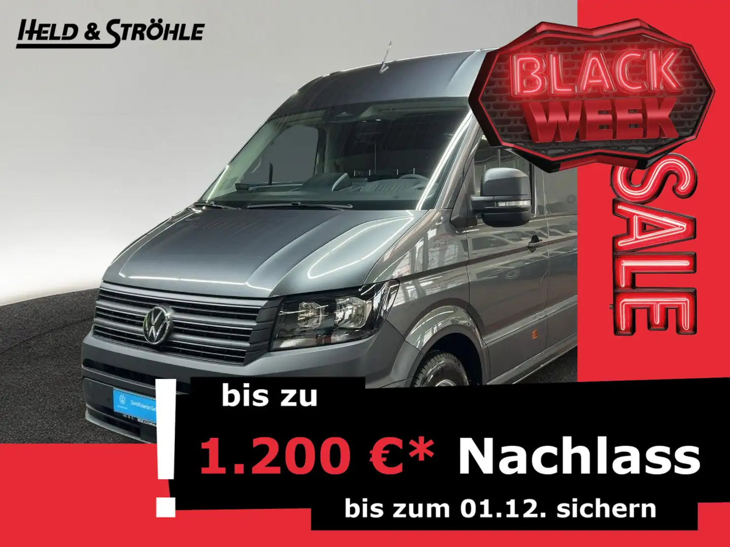 Volkswagen Crafter 35 HD LR 2.0 TDI L3H2 FWD AHK NAV KAM PD Grijs - 1