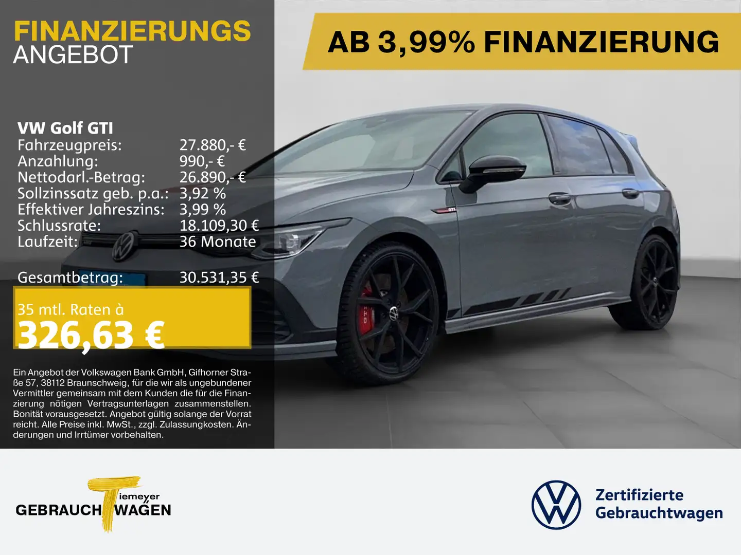Volkswagen Golf GTI CLUBSPORT BLACK STYLE NAVI KAMERA LED+ Grigio - 1