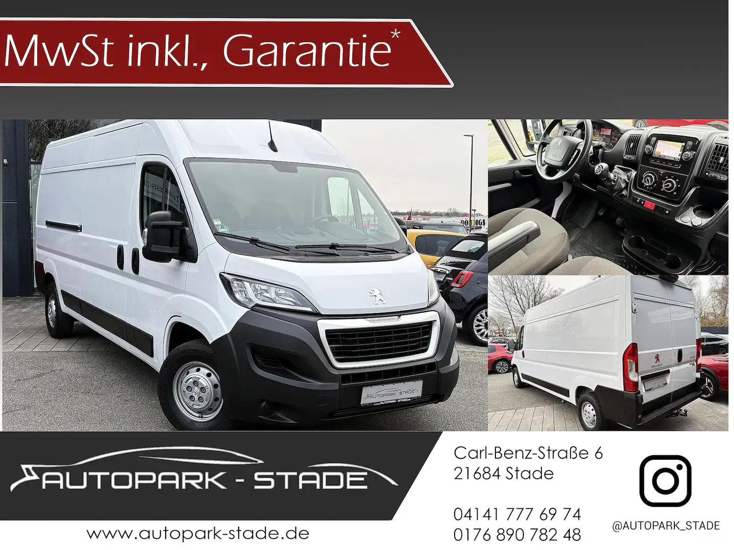 Peugeot Boxer 335 L3H2 Pro BlueHDi 165 Klima Ass. Navi Weiß - 1