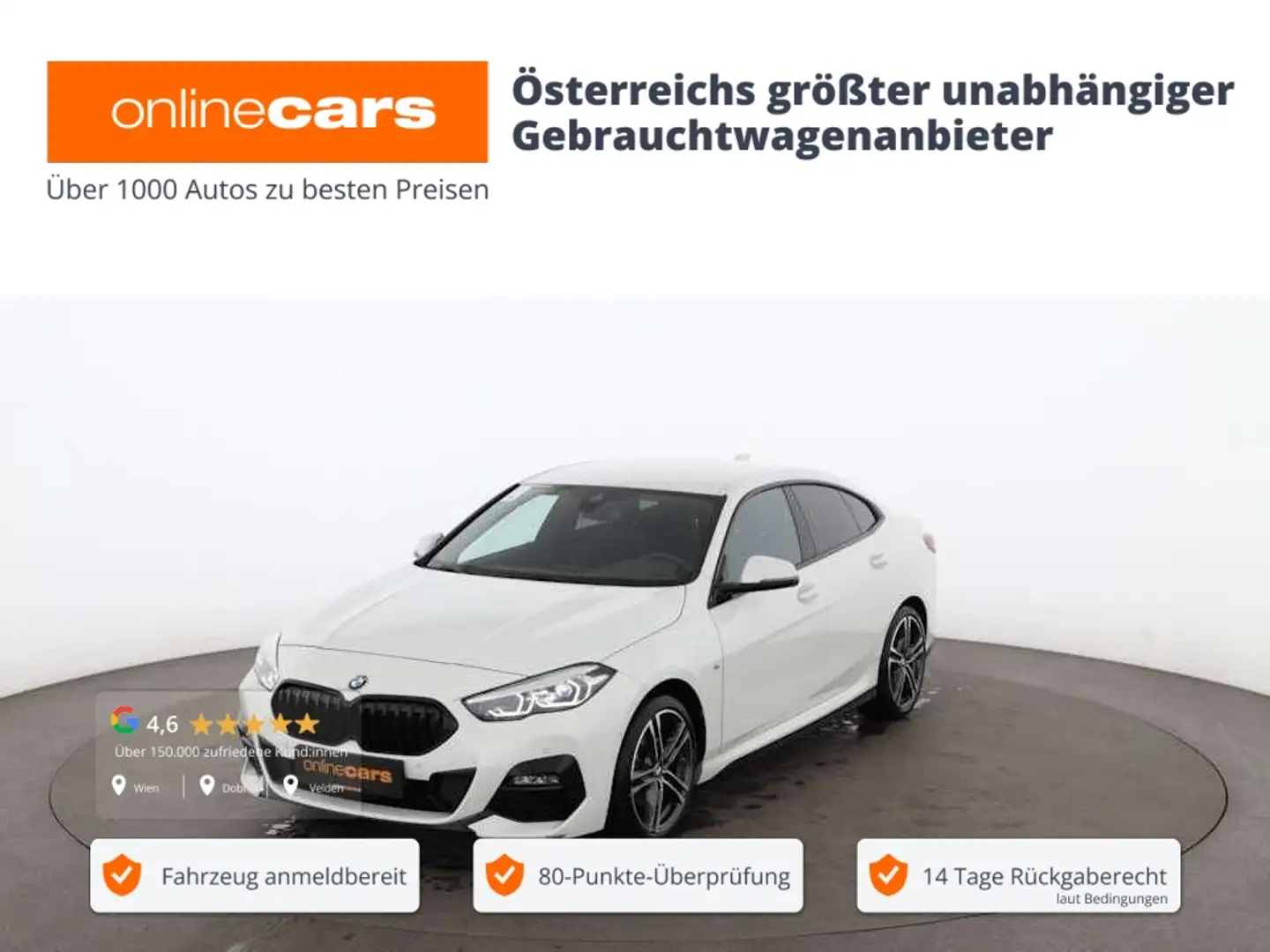 BMW 218 i Gran Coupe M-Sport Aut LED RADAR LEDER NAVI Weiß - 1