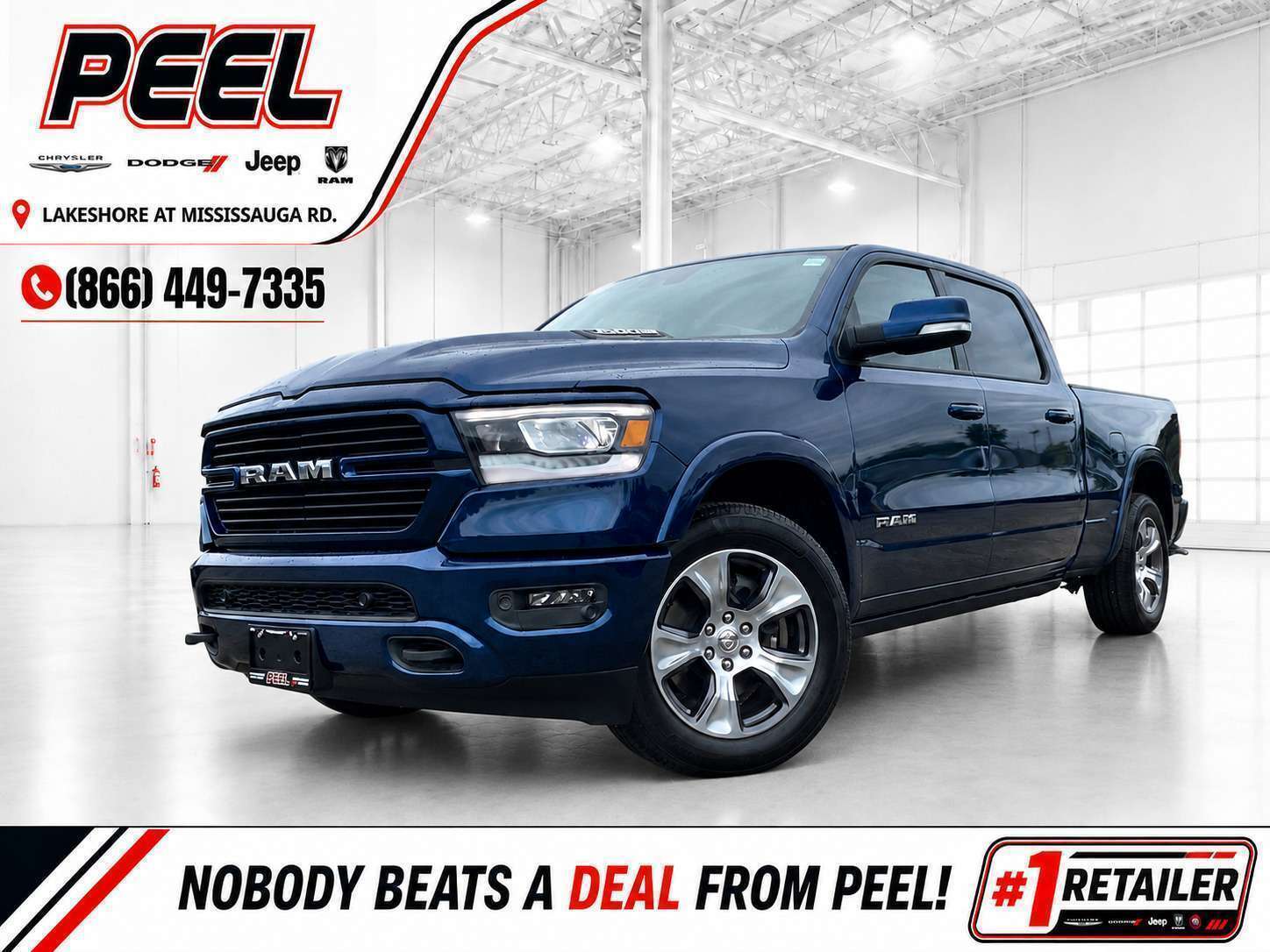 Blue 2022 RAM 1500 Pickup Truck Four-Wheel Drive Automatic