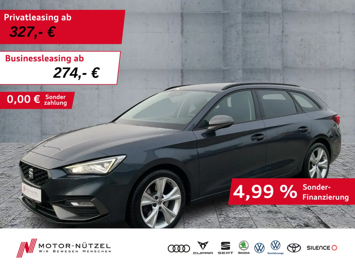 SEAT Leon ST 2.0 TDI DSG FR-LINE LED+NAVI+KAMERA+ACC Grau - 1