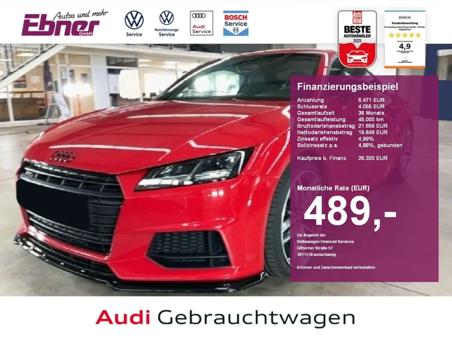 Audi TT Coupé S-LINE SELECTION PLUS TFSI NAVI PLUS+SITZHZG Rouge - 1
