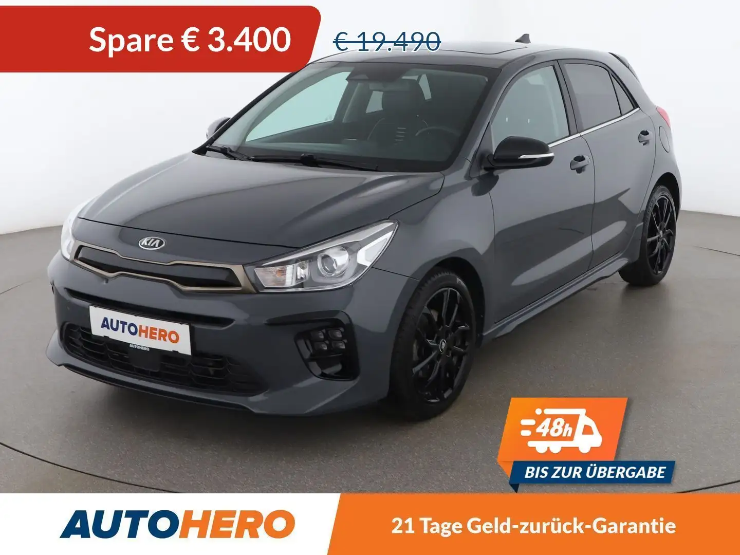 Kia Rio 1.0 TGDI Mild-Hybrid GT Line *LED*SPUR*TOTWINKEL* Grijs - 1