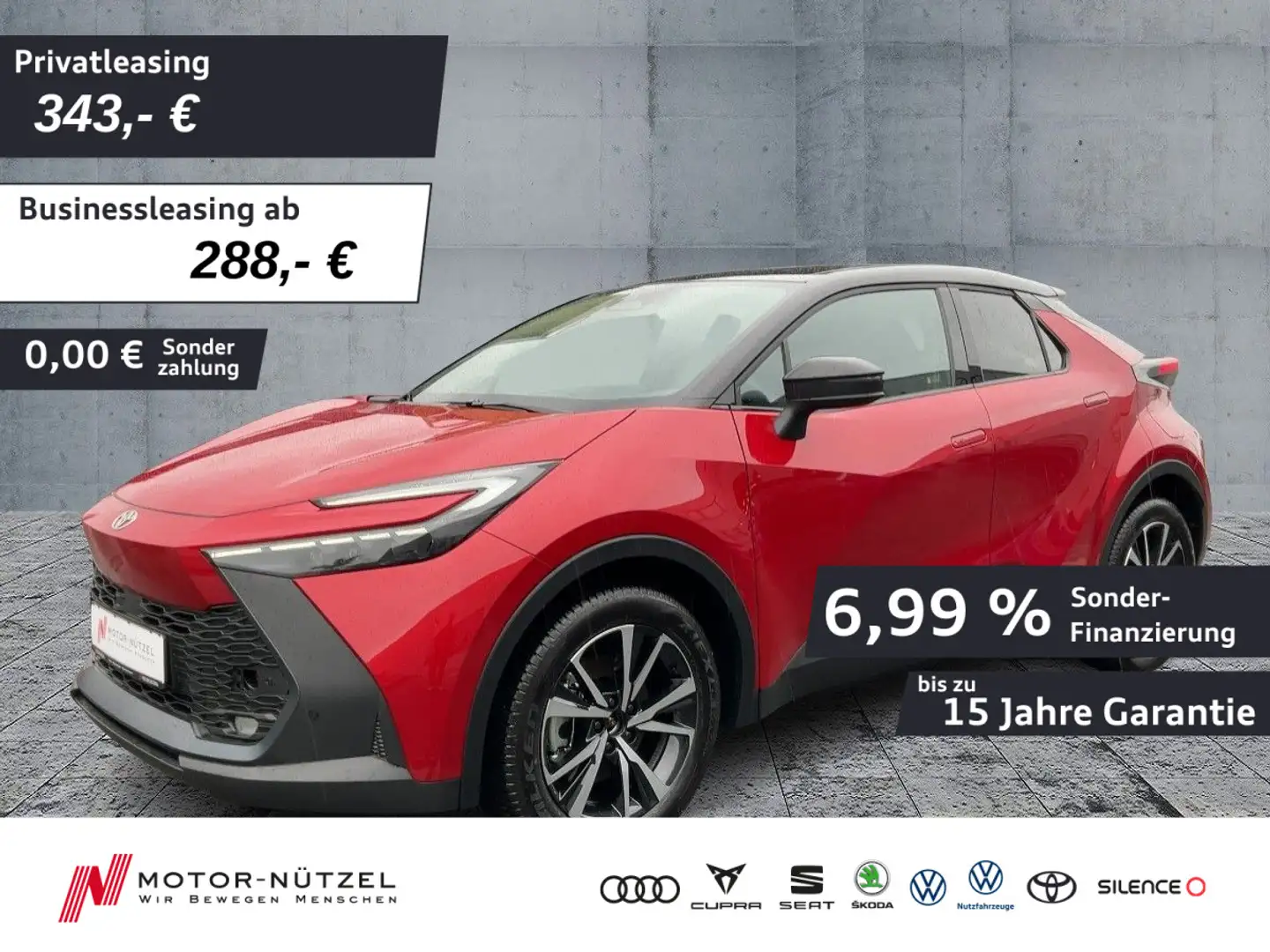 Toyota C-HR 2.0Hybrid TEAM D LED+NAV+ACC+SHZ+RFK+MFL+18 Rosso - 1