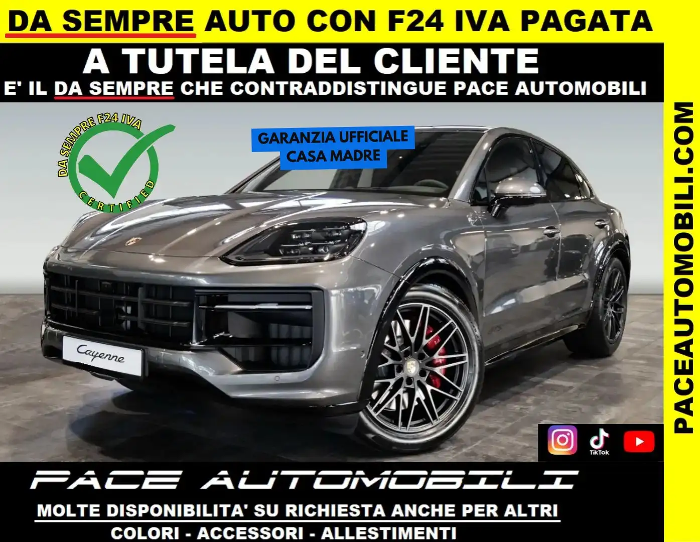 Porsche Cayenne GTS COUPE 4.0 V8 LED HUD SOSPENS ASSE POST STERZ Grigio - 1