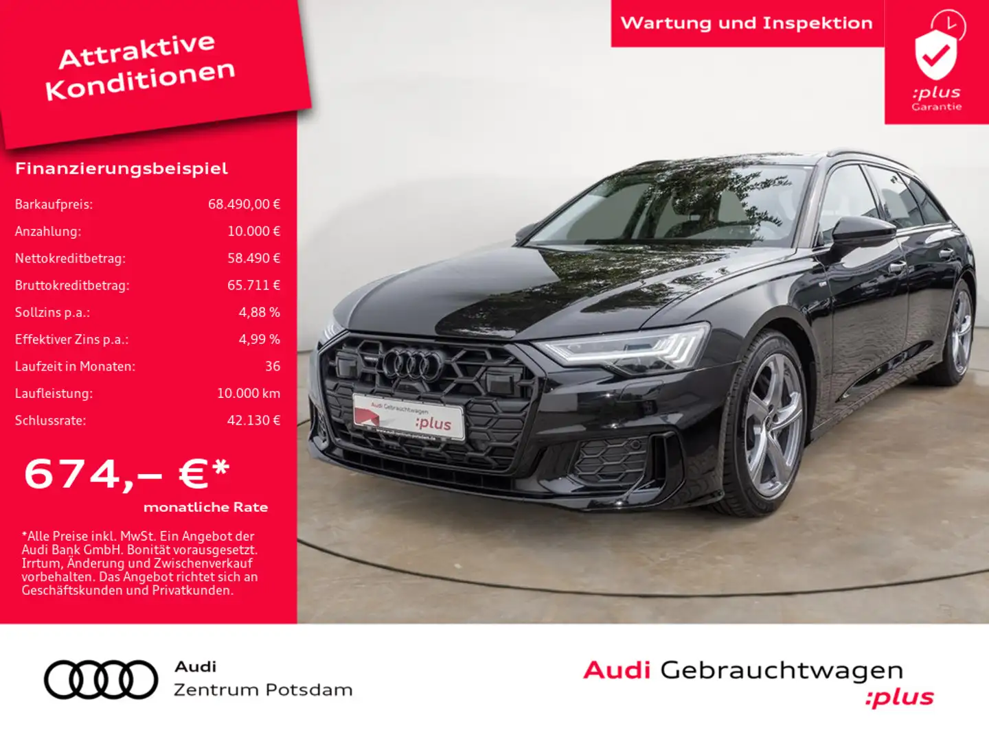 Audi A6 Avant 50TDI quattro S line MATRIX NAVI AHK Schwarz - 1