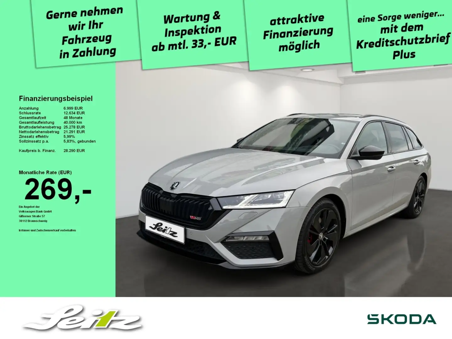 Skoda Octavia Combi 2.0 TDI RS *HEAD-UP*AHK*MATRIX*KAMERA* Grau - 1