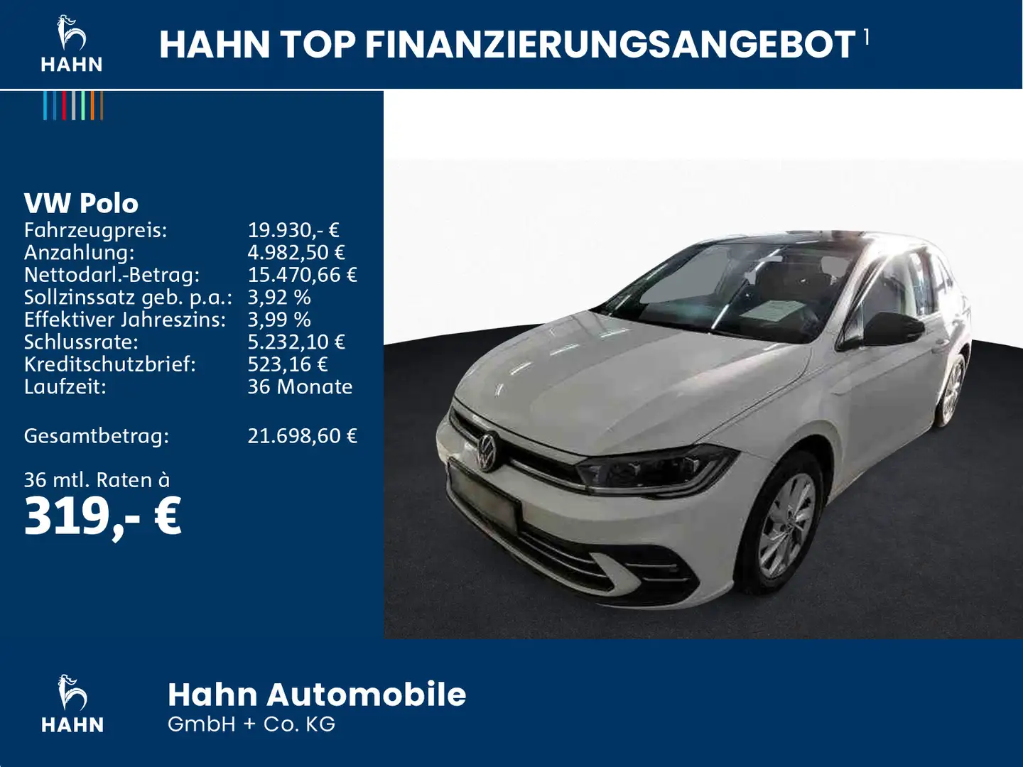 Volkswagen Polo 1.0TSI DSG Style ACC Cam Matrix Navi SHZ Weiß - 2